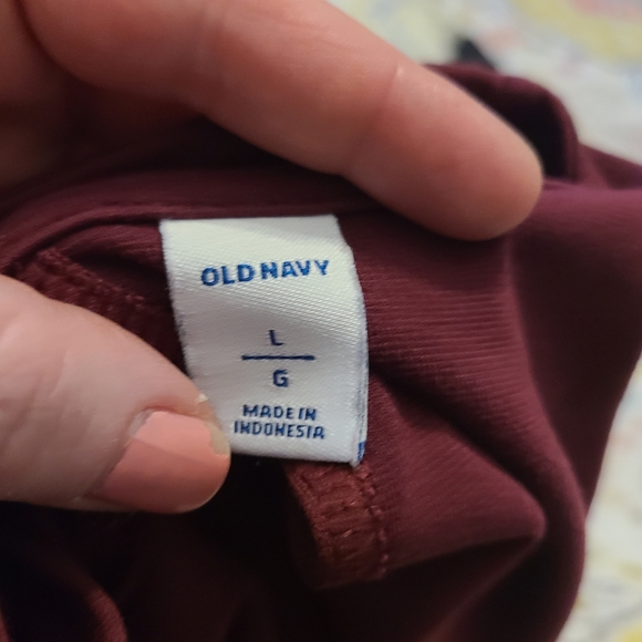 L Burgundy Shift Dress Cottom Stretch puffy sleeves - Picture 3 of 3